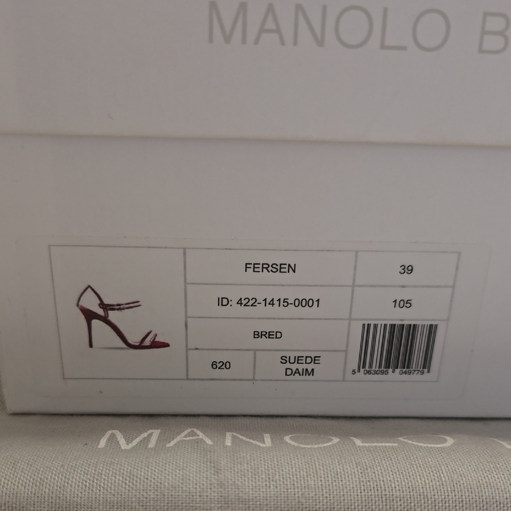 Manolo Blahnik Vibrant Red Suede Heels - Picture 5 of 5